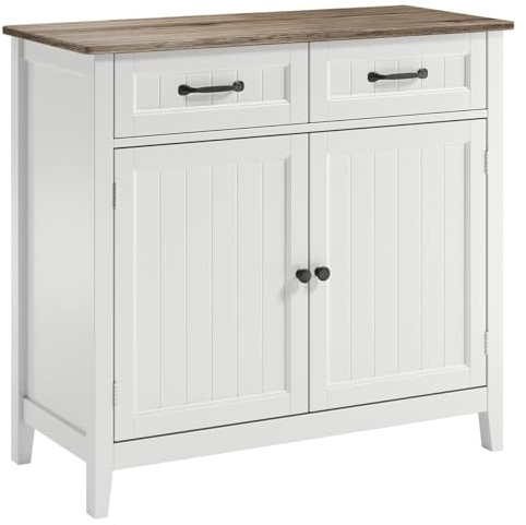 Bealife Küchenschrank, Kommode mit 2 Schubladen und 2 Türen, Sideboard Küchenbuffet mit Arbeitsplatten für Küche,Wohnzimmer, Flur und Esszimmer (Grau)