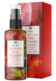 QKnatur Trockenöl aus Hagebutte 100ml: Intensive Pflege, Schnelle Absorption, Anti-Dehnungsstreifen für Haut und Haare, Antioxidant, Anti-Aging, Natürlich und Vegan