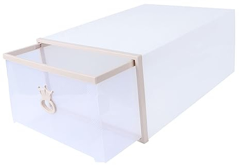 Ciieeo Caja Caja de plástico para Guardar Zapatos cajones extraíbles de Almacenamiento Zapatero para Botas cajón Estante de Zapatos Estuche apilable para Zapatos Organizador de Zapatos