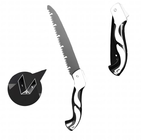 Sierra de mano plegable para exteriores, sierra de podar con cierre de seguridad, sierra de podar para jardín, camping, árboles y caza, longitud de la sierra: 210 mm