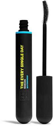 3INA MAKEUP - The Every Single Day Mascara Waterproof - Schwarz Wimperntusche Lange Wimpern - Volume Länge Kurve Mascara - Sanduhrbürste Wimperntusche für Empfindliche Augen - Vegan - Cruelty Free