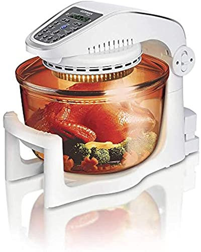 Friggitrice ad Aria a Basso Contenuto di Grassi, Forno da 1000 W, Tripla Potenza di Cottura alogena, convezione e infrarossi, capacità di 7 Litri con Anello di Estensione, intervallo di Temperatura