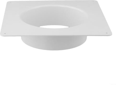 FUANA Flangia del connettore, flangia rotonda da parete, connettore in PVC per tubo di ventilazione, piastra di sfiato per asciugatrice piastra di condotto diritta da quadrata a rotonda (150 mm)