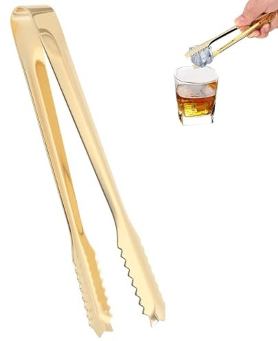 Stainless Steel Ice Sugar Tong Gold Mini Serving Tong for Bar Ice Bucket