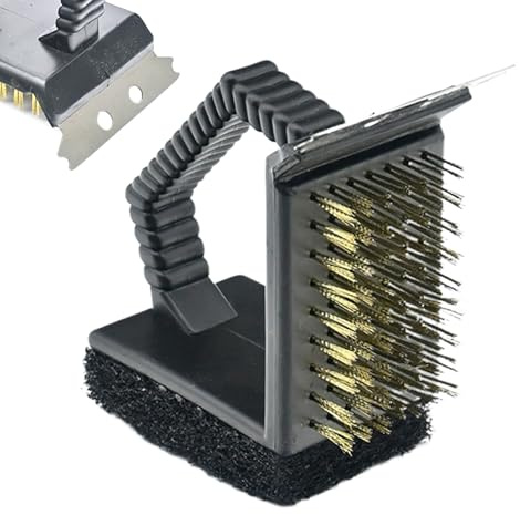 Mppchhn Spazzola Per Griglia BBQ,Spazzola In Filo Di Rame - Attrezzo Raschietto Manuale Per Barbecue, Cottura A Carbone, Friggitrice, Piastra, Forno, Affumicatore, Uso Esterno, Campeggio, Viaggio E