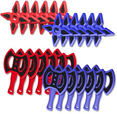 24PCS Throwing Axes, Axe Throwing Game for Backyard, Throwing Axe with 12PCS Throwing Star + 12PCS Axe Throwing for Outdoor/Indoor Christmas Games, Durable and Fun for Kids/Adults Dart Board Not Inclu