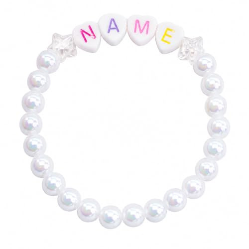 Pulsera de perlas para bebé y niño con nombre de 1 a 2 años, aprox. 12 cm, pulsera de nacimiento, pulsera de nombre, pulsera de bautismo, pulsera infantil.