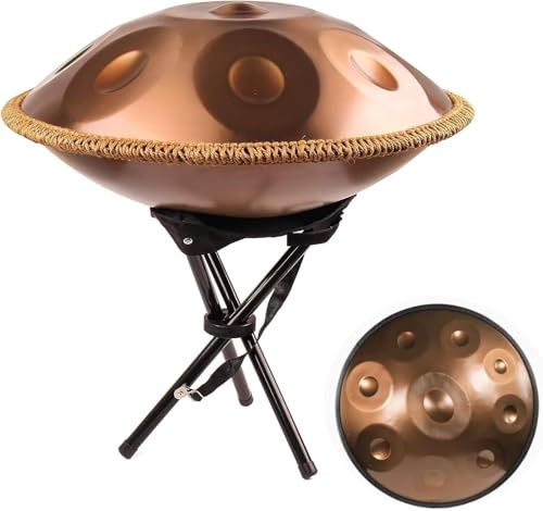Handpan-tambor de mano acero, 432hz, 440hz, en re menor, juego 22 pulgadas con bolsa, 9 notas, 12, for producción Audio, adultos(9 notes)