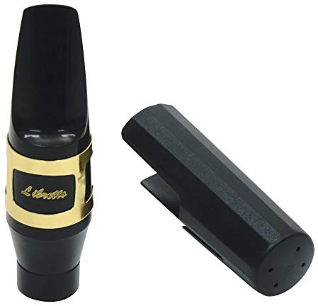 Libretto Baritone Saxophone Mouthpiece Kit: Standard Set With ABS 4C Mouthpiece, Plastic Cap, Gold Lacquered Ligature - Giftable, Finely Designed for Beginner and Intermediate