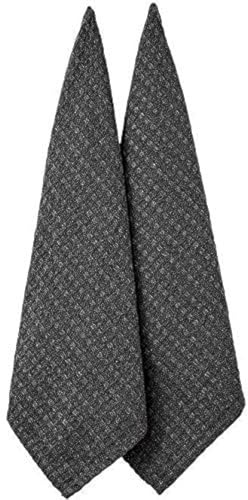 Ladelle Eco Check Geschirrtücher, Anthrazit, 2 Stück