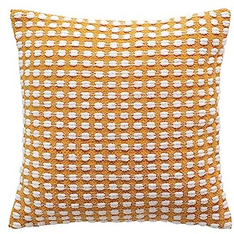 Douceur d'Intérieur, Housse de Coussin (40 x 40 cm) Greta Ocre, Coton Fils Chenille