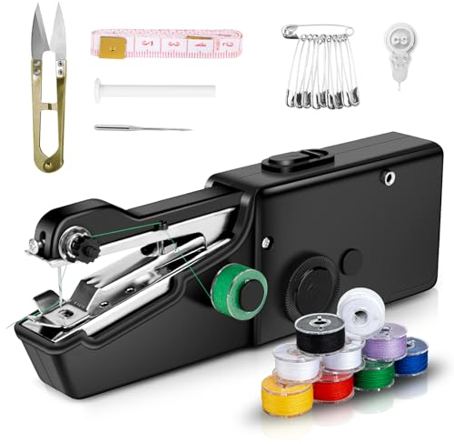 Handnähmaschine Anfänger,Mini Tragbare Nähmaschine,Hand sewing machine,Handnähmaschine elektrisch für Kleidung,Cutain,Haushalt Reisen