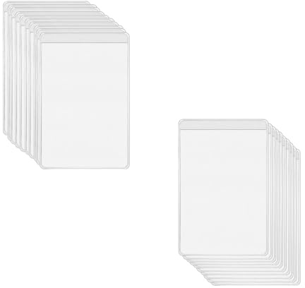 Lot de 100 Porte-Cartes en Plastique Robuste,Porte-Cartes en Plastique Transparent,Porte Cartes de Visite,Porte-Badge en Plastique,Protecteur d'identification en,pour Le Bureau Organiser et Trier