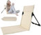 KTCINA Bodenstuhl mit Rückenstütze Leicht Tragbar Bodenstuhl Outdoor Antifouling Dauerhaft Komfortabel Strandliege Klappbar für Urlaub Garten Camping Park Festivals (Beige)
