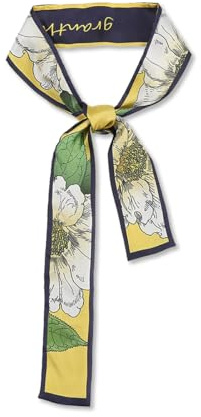 LumiSyne Foulard En Soie Étroit Femme Filles Écharpe Maigre Longue Imprimé Fleur Motif Peinture De Style Chinois Style Artistique Élégant Cravate Foulard Cheveux Bandeau Au Poignet Poignée Ruban