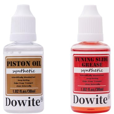Dowite Premium Trumpet Valve Oil & Tuning Slide Grease Combo – 30ml Synthetic Lubricant Set for Brass Instruments, Smooth Fast Valve Action & Easy Maintenance