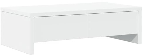 vidaXL Supporto Monitor con Cassetti Bianco 50x27x15 cm in Truciolato, Rialzo per Monitor, Supporto per scrivania per Monitor, scrivania con ripiano per Monitor