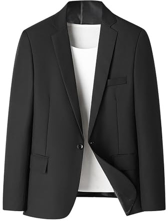 Blazer pour homme - Veste de costume pour homme - Coupe ajustée - Tenue d'affaires - Smokings pour homme - Costumes et vestes pour homme, Noir , 5XL