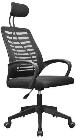 Mars Gaming MGC-ERGOB, Ergonomischer Gaming-Stuhl, Atmungsaktive Netz-Sitzfläche und Rückenlehne, Verstellbare Kopfstütze, Höhenverstellbar 110.5 und 120.5cm, Wippsystem von 3° bis 18°, Schwarz