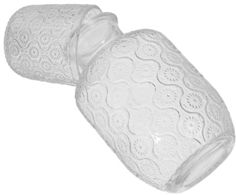 HIAKDOFT Caraffe Trasparente Con Bicchiere Caraffa e Tazza Per Succo o Collutorio Design Elegante e Pratico Per Camera Da Letto e Bagno