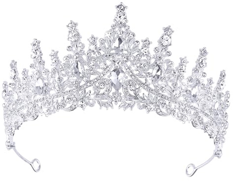 DRESHOW Födelsedagskrona för Kvinnor Födelsedag Kristall Rhinestone Tiara för Flickor Dekorationer Hårtillbehör Bröllop Tiara Glitter Princess Crown Pannband för Fest