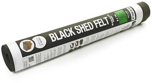 Waterproof Black Shed Roofing Felt 1m x 5m – Durable Weatherproof Roof Cover for Sheds, Kennels, Hutches, Summerhouses, and Outdoor Buildings