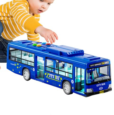 Vibhgtf Leksaksbuss - elektrisk buss med musik och, vikbara dörrar