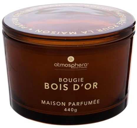 Atmosphera - Bougie parfumée 440 g glowy bois d'or