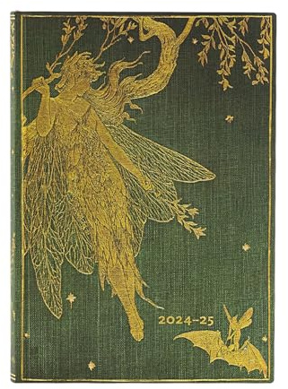 Paperblanks Agende 18 Mesi a Copertina Morbida 2025, La Fata Oliva, Midi, Orizzontale, Chiusura con Fascia Elastica