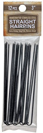 Amish Valley Products Straight Stainless Steel Heavy Duty Snagless Hairpins Handmade Hair Pin (Silver, 3 Inch)
