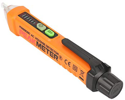 【𝐏â𝐪𝐮𝐞𝐬】 PEAKMETER PM8908C Stylo testeur de tension de détecteur NCV avec indicateur LED AC12-1000V Stylo testeur de tension de détecteur LED