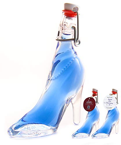 IL GUSTO Violet Gin Gift in Lady Shoe Glass Bottle | Miniature 40ml 26% | Unique Personalised Gift for Her | Birthday, Wedding, Valentine’s or Christmas