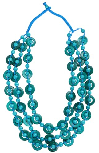 VALICLUD Vintage Schmuck Muschelkette Shell Halskette Perle Halskette B?hmischen Halskette Multilayer Halskette für M? (Sky- Blau) Modeschmuck Damenschmuck