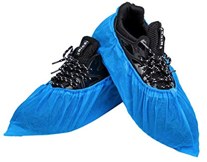 Einweg-Schuhüberzieher & Stiefelüberzüge, 100 Stück (50 Paar), strapazierfähig & wasserabweisend, rutschfeste Überschuhe | Einheitsgröße