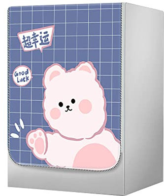 Odot Copri Lavatrice Esterni,Coprilavatrice da Esterno Impermeabile,Copertura per Lavatrice e Asciugatrice con Aperture Frontali,Antipolvere Anti Sunlight (L-capacità 10,5~12kg,Orso Rosa)