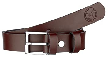 Ladeheid Cinturón de Cuero para Niños K1D5 (Marrón/Logo-1, 60 cm, Largo total 79 cm)