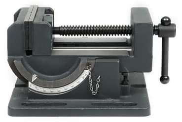 findmall 4 Inch Angle Drill Press Vise 0-90 Degree Tilting Angle Vise Iron Cradle Style Angle Vise Fit for Drilling Machine