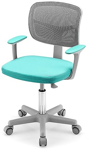 GOPLUS Silla de Escritorio Infantil para 3-10 años Carga 150 KG | Silla Giratoria Niño Ergonómica, Funda Cojín Extraíble Altura Regulable 40-54 cm Ruedas 360° Respaldo Malla, Estudio