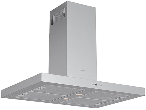 Cappa a Isola Silverline 4110.9.733.02 Capacità 636 m3, 5 velocità, controllo digitale, rumorosità max 69 db(A), illuminazione LED 2X3W, indicatore di pulizia, drop control