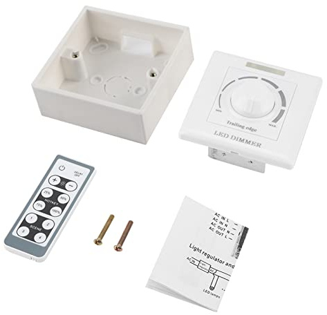 AC 110V 220V Luz LED Regulador de Intensidad Ajustable Control de Brillo Regulador Remoto por Infrarrojos, para Iluminación Doméstica, Comercial o de Entretenimiento (220V)