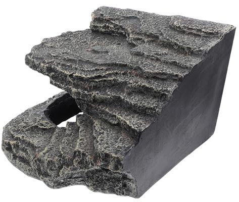 GALPADA Cueva de Resina para Reptiles Grande Escondite Naturalista para Lagartos y Tortugas Refugio Seguro y Resistente para Hábitat de Acuarios y Terrarios Decoración Funcional para