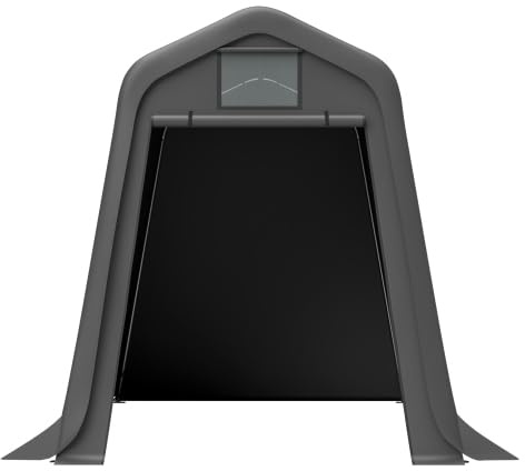 Tenda da garage per bicicletta, 245 × 183 × 217 cm, resistente alle intemperie e all'inverno, impermeabile, 170 g/m², in polietilene con sporgenza di 25 cm, colore: grigio