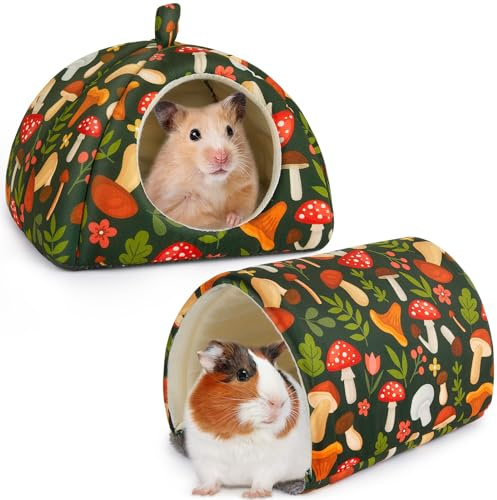 Hedgeink Maison et Tunnel pour Cochons d’Inde – Lit Douillet et Cachette pour Lapins, Furets, Chinchillas et Autres Petits Animaux – Lavable, Antidérapant et Confortable