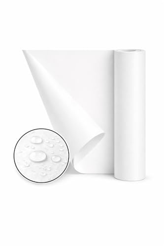 Pireto Larrey - Rollo Mantel Papel Impermeable | 1x100 Metros | Impermeable y Resistente a Líquidos | Corte Fácil a Medida | Ideal para Eventos y Hostelería | Uso Profesional o Doméstico (Blanco)