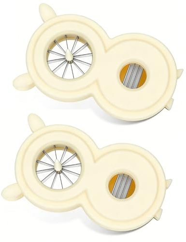 Bewinner 2 Trituradoras de Cebolla Verde, Cortador de Cebollino de Acero Inoxidable de 12 Cuchillas, Cortador Manual de Cebolla para Puerros, Cebollinos, Espárragos, Herramienta Multifuncional para