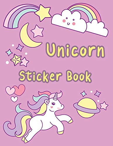 Sticker Book: Album Notebook Activity Book Blank Sticker Book for Girl age 4-8 year Collection Kids Collecting Favorite Unicorn Star Rainbow Stickers ... travel time keepsake back hand designed