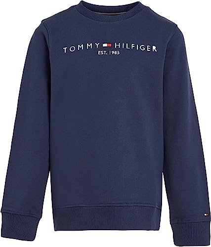 Tommy Hilfiger Sudadera Infantil Unisex Essential Sweatshirt sin Capucha, Azul (Twilight Navy), 3 Años