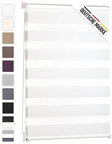 Blumtal Doppelrollo 90 x 155cm - Klemmfix Rollo, Rollos für Fenster ohne Bohren, Klemmrollo für Fenster & Türen, Seitenzugrollo, Weiß