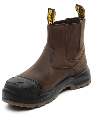DEWALT East Haven Men's Water Resistant, Leather, Slip On, Dealer Safety Work Boots, Brown UK11
