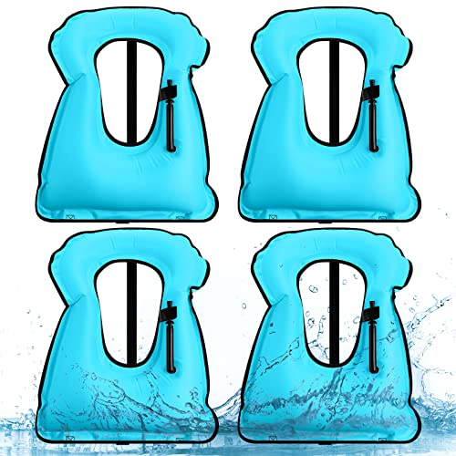 Jerify 4 Pcs Portable Swim Vest Jackets, Adjustable Jackets Vests for Swimming(Blue)
